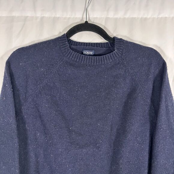 J. Crew Lambs Wool Blend Sweater Women's Medium Blue Knit Crew Neck Pullover - Picture 2 of 9